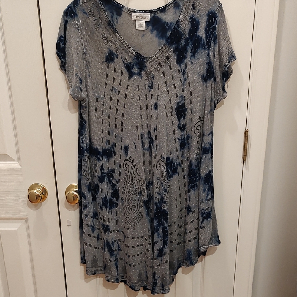 CW Classics Navy and Gray Women's Tunic
